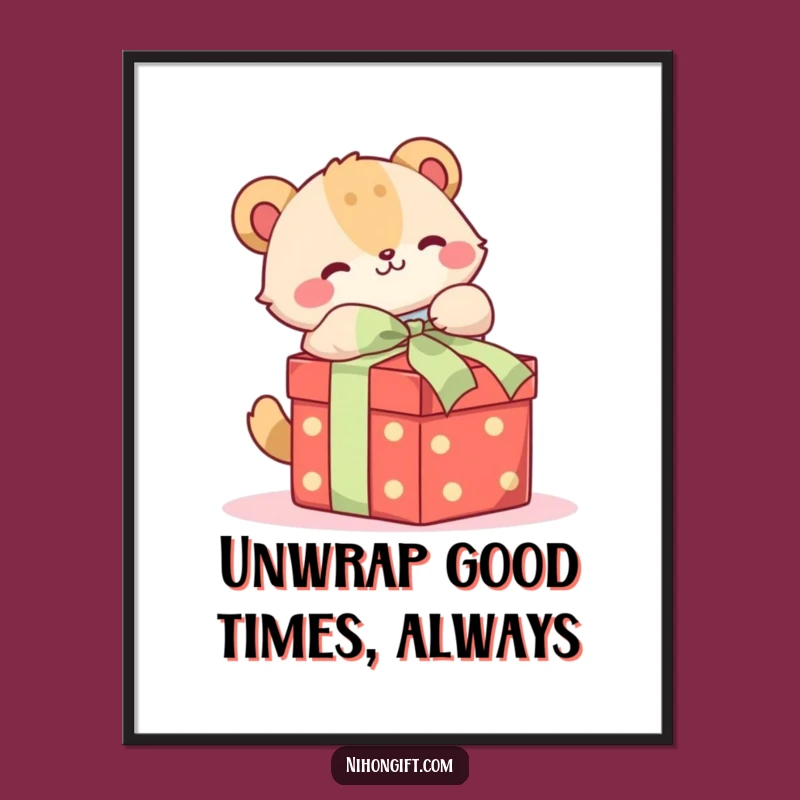 Free Printable Animal Gift Box Wall Art - Funny Downloadable Decor