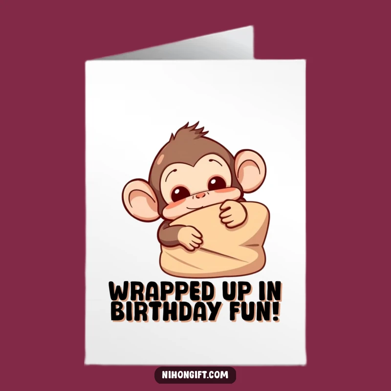 Free Printable Birthday Card: Mischievous Monkey Surprise - Funny Gift