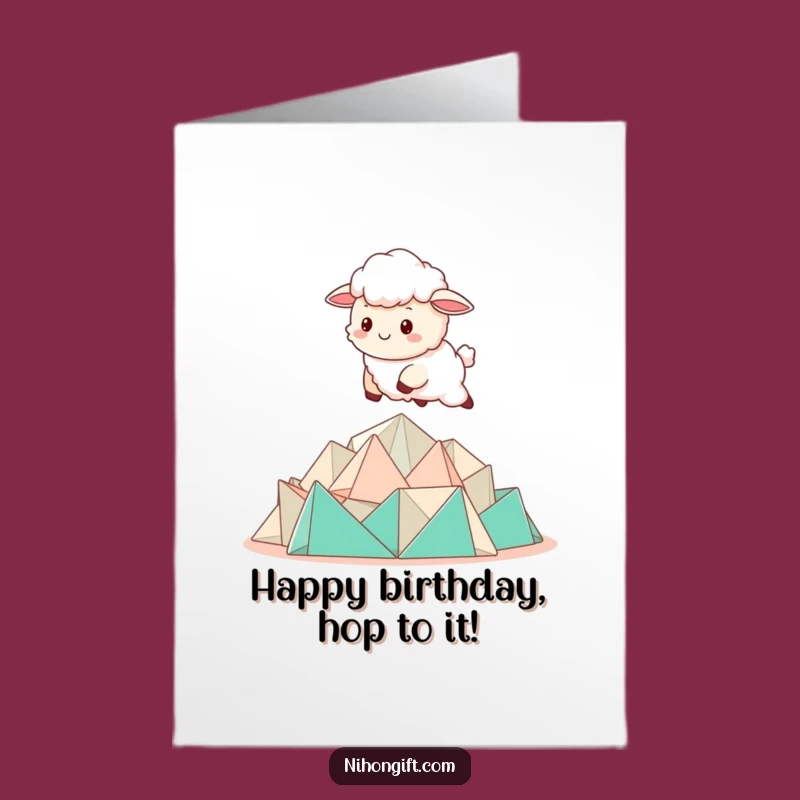 Free Printable Birthday Card: Sheep Origami Jumper Downloadable Gift for Joyful Day