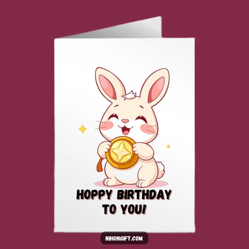 Free Printable Bunny Birthday Card: Shiny Trinket Humor, Downloadable Funny Greeting