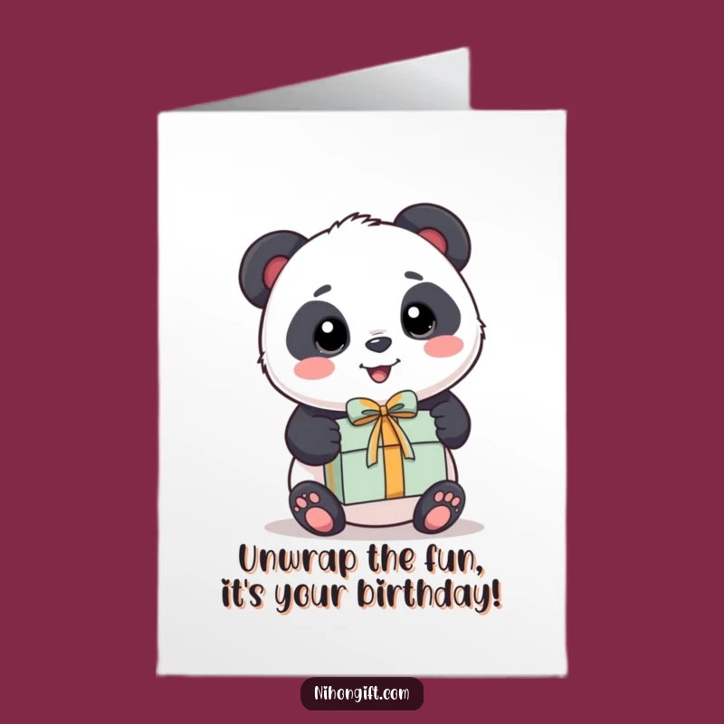 Free Printable Kawaii Panda Birthday Card - Funny Gift Surprise Downloadable Card