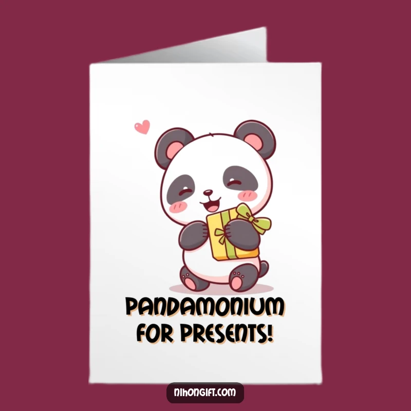 Free Printable Birthday Card: Kawaii Panda Gift - Funny Downloadable Birthday Gift
