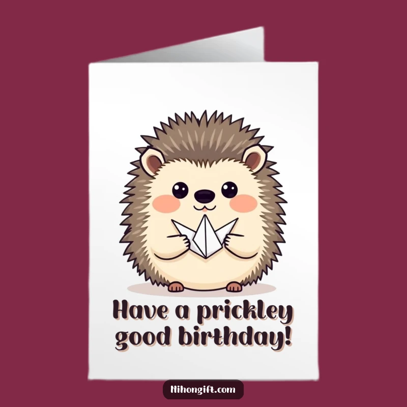 Unique Free Printable Birthday Card: Hedgehog with Origami, Artistic DIY Gift