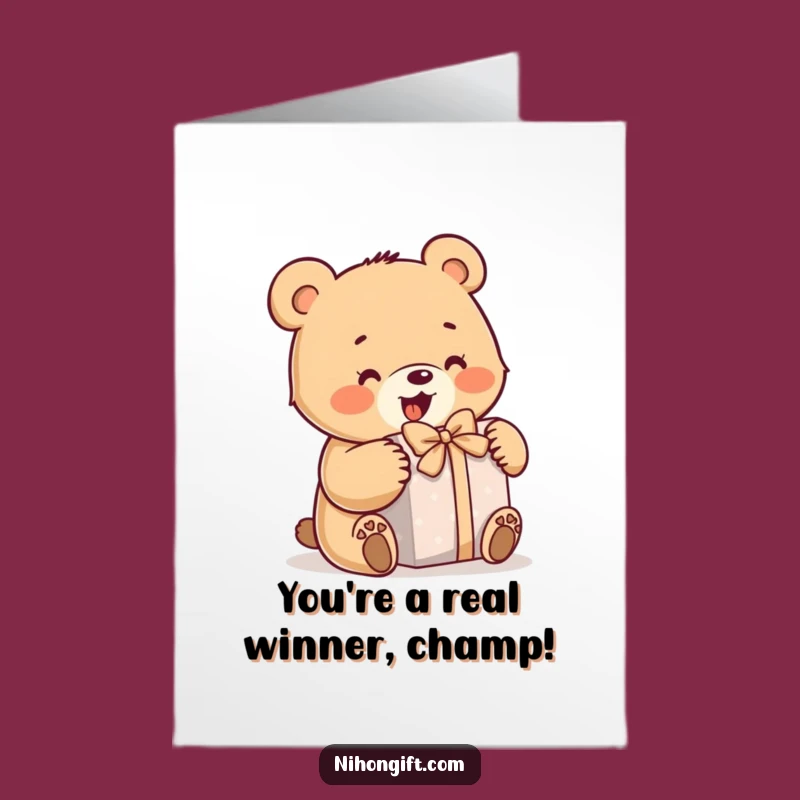 Free Printable Bear Congratulations Card: Gift Joy Downloadable Celebration
