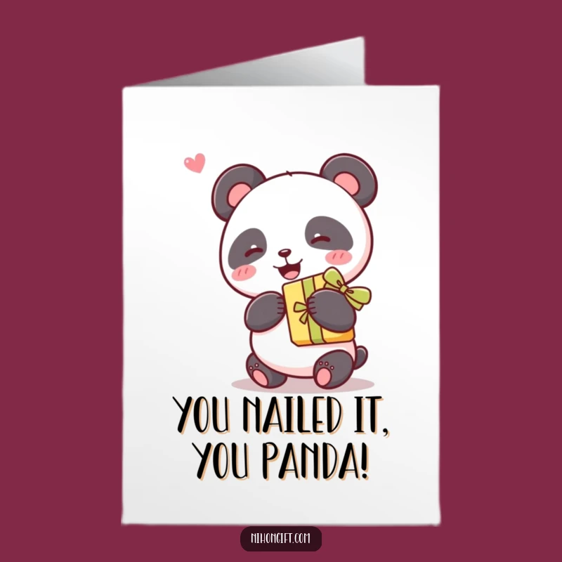 Free Printable Congrats Card: Kawaii Panda Gift - Funny Downloadable Gift