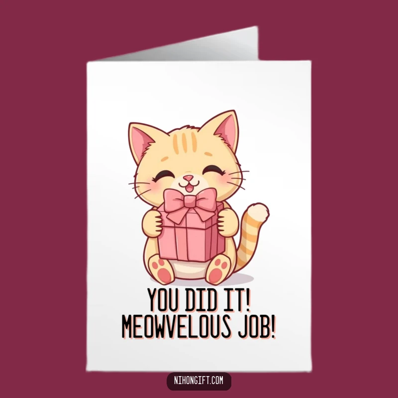 Free Printable Kawaii Cat Congrats Card: Hilarious Downloadable Gift for Any Occasion