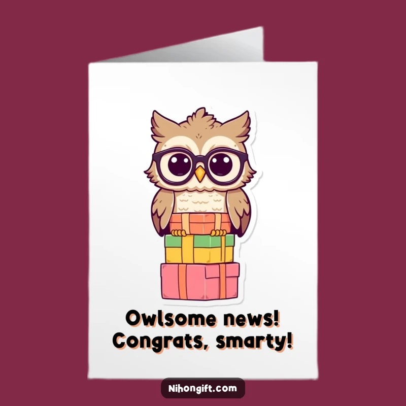 Free Printable Congrats Card: Wise Owl Gifts - Scholarly Downloadable