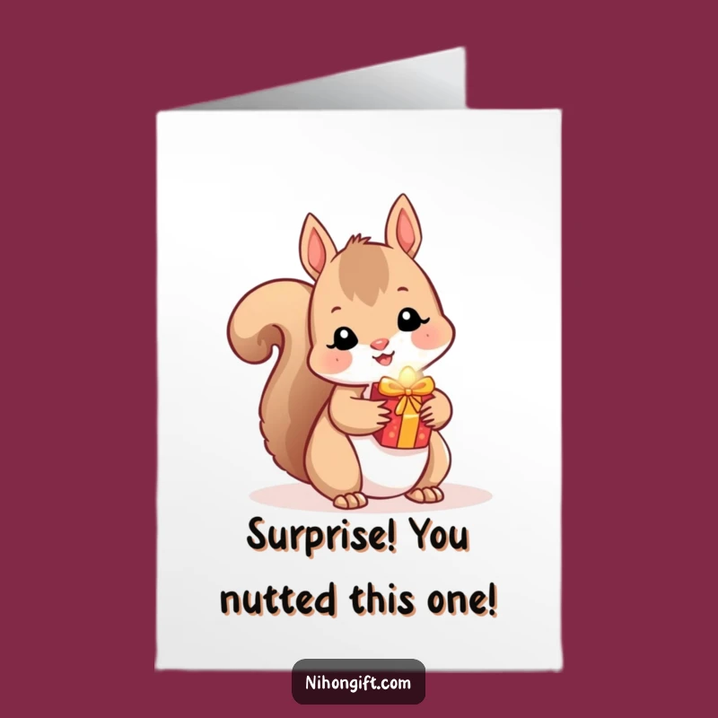 Free Printable Kawaii Squirrel Congratulations Card - Funny Secret Gift Downloadable