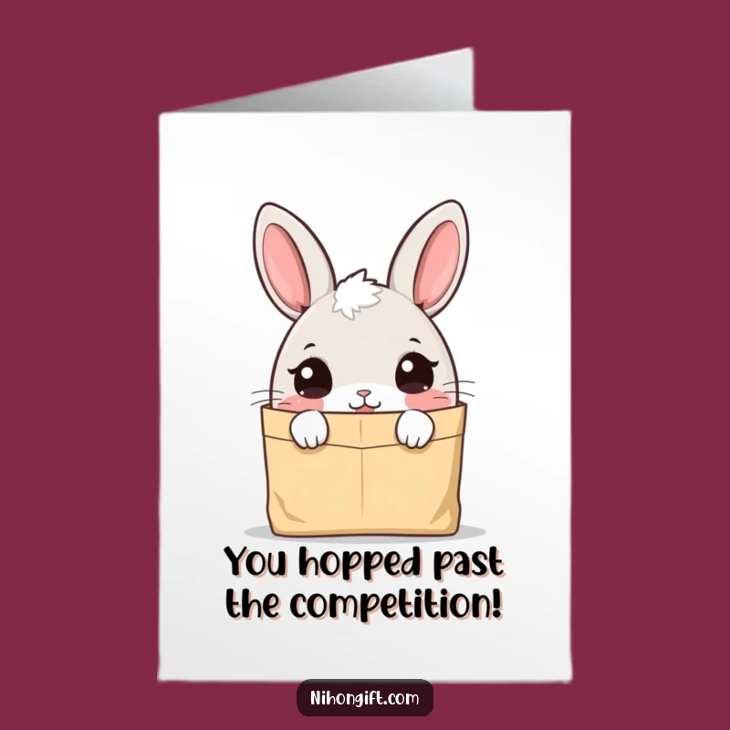 Free Printable Congrats Bunny Card: Curious Peek, Amusing Downloadable for Any Achievement