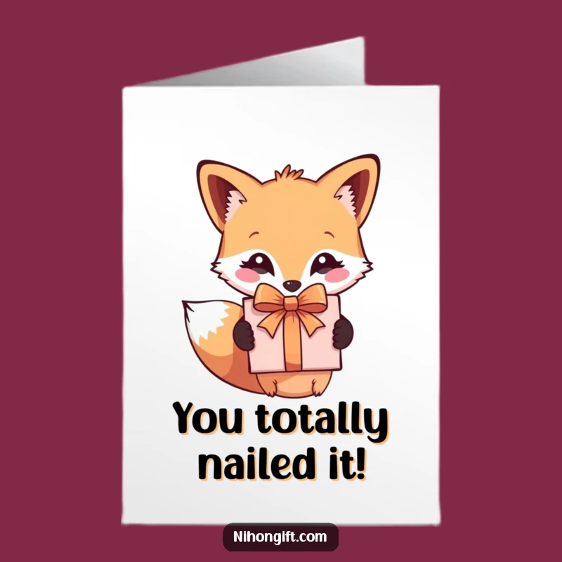Free Printable Fox Congratulations Card: Cute Gift Humor, Downloadable Success Greeting