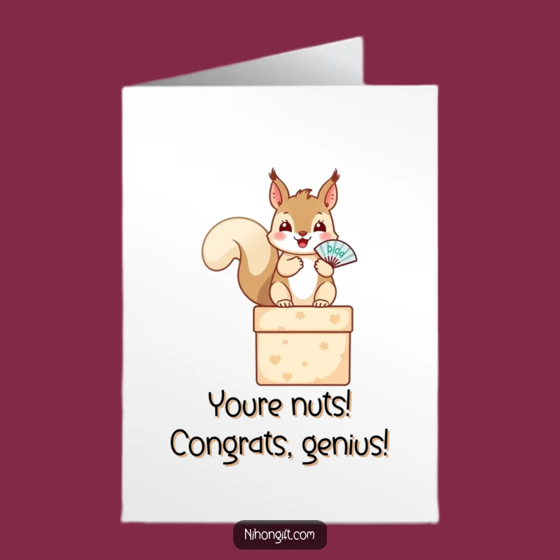Free Printable Congrats Card: Squirrel Fan - Joyful Celebration Downloadable Gift