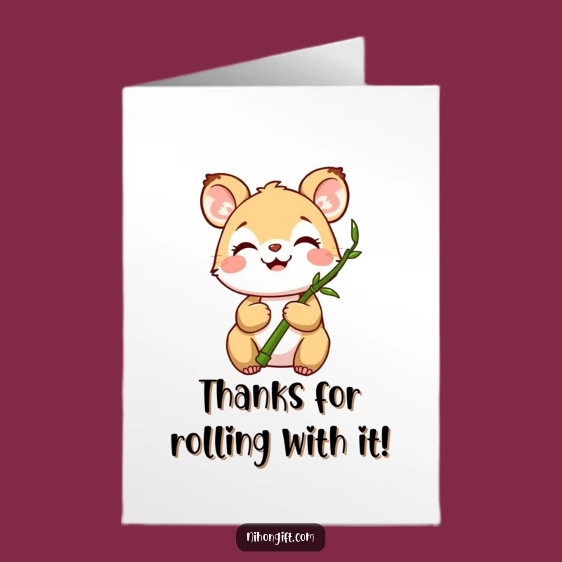 Free Printable Joyful Animal Bamboo Thank You Card - Grateful Downloadable Gift