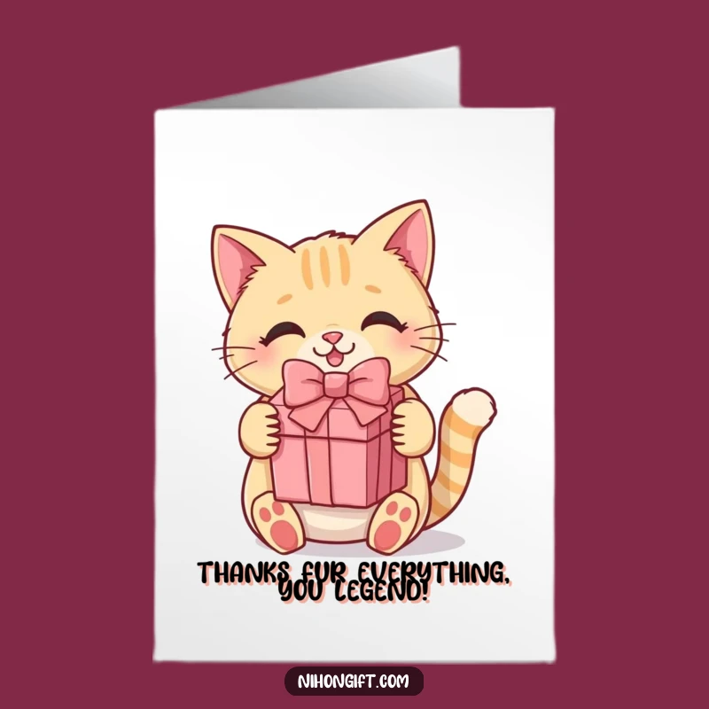 Free Printable Kawaii Cat Thank You Card: Adorable Downloadable Gift for Expressing Gratitude