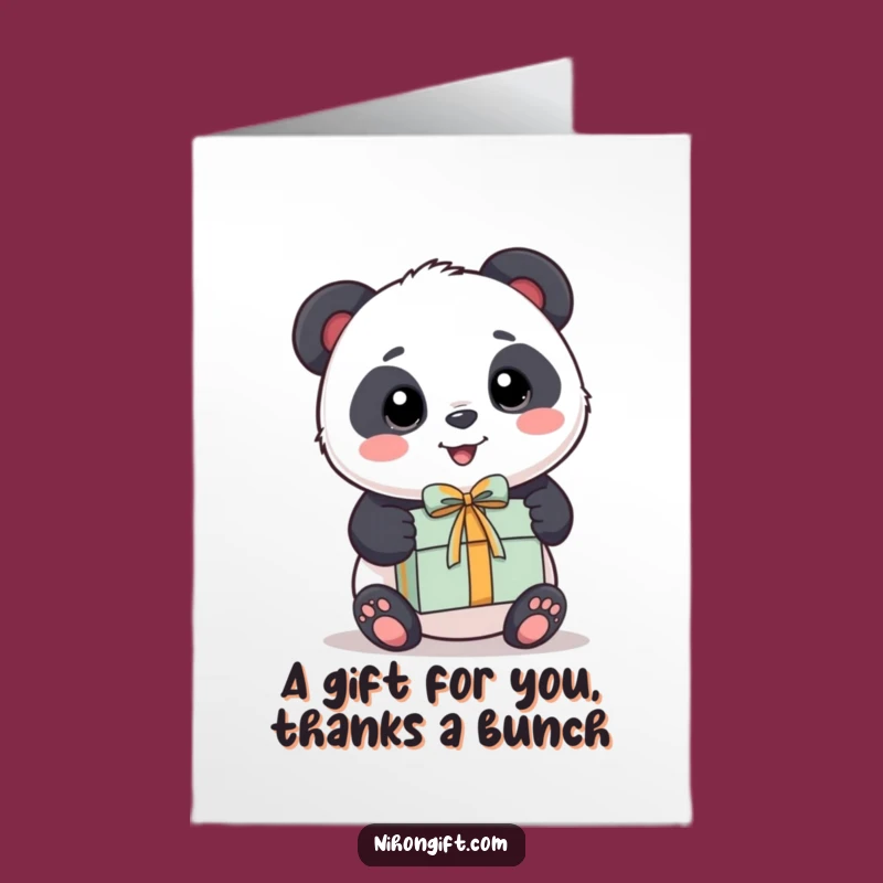 Free Printable Kawaii Panda Thank You Card - Funny Gift Expressing Gratitude Downloadable