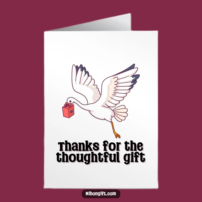 Free Printable Thank You Card: Crane Gift Delivery Downloadable Gift for Appreciation