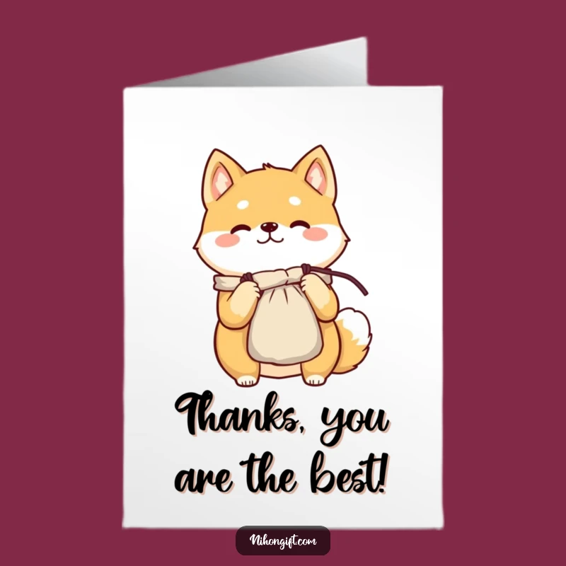 Free Printable Thank You Shiba Card: Grateful Pouch Presenter, Humorous Downloadable for Appreciation