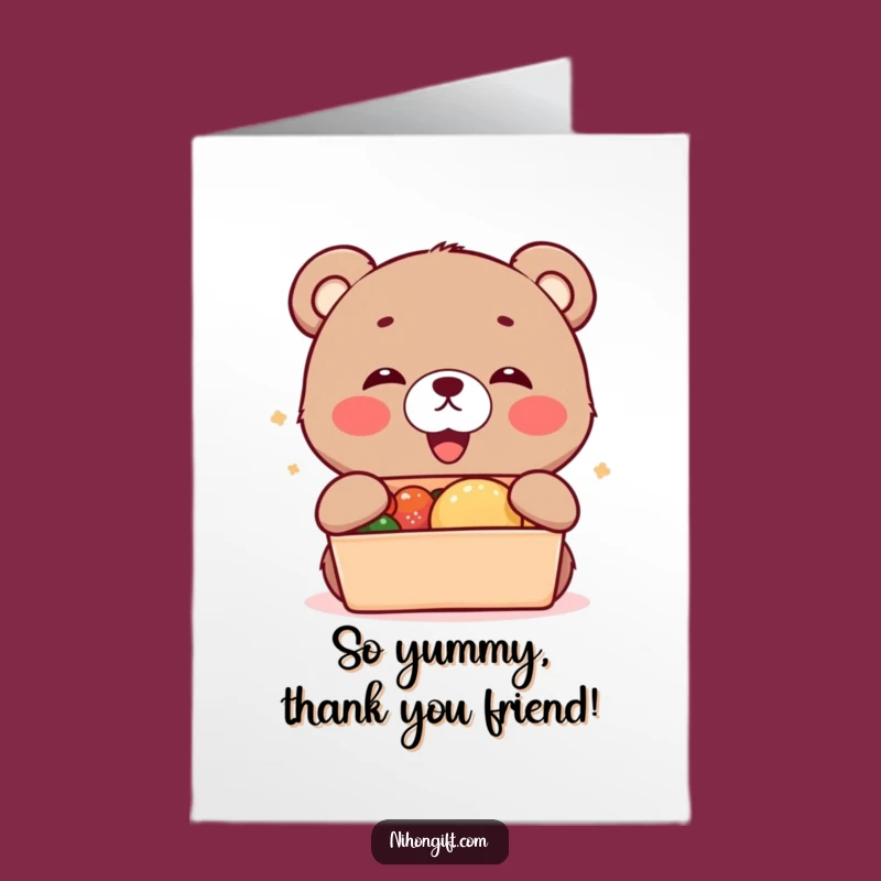 Kawaii Bear Cub Thanks: Funny Free Printable Card, Downloadable Gratitude Delight