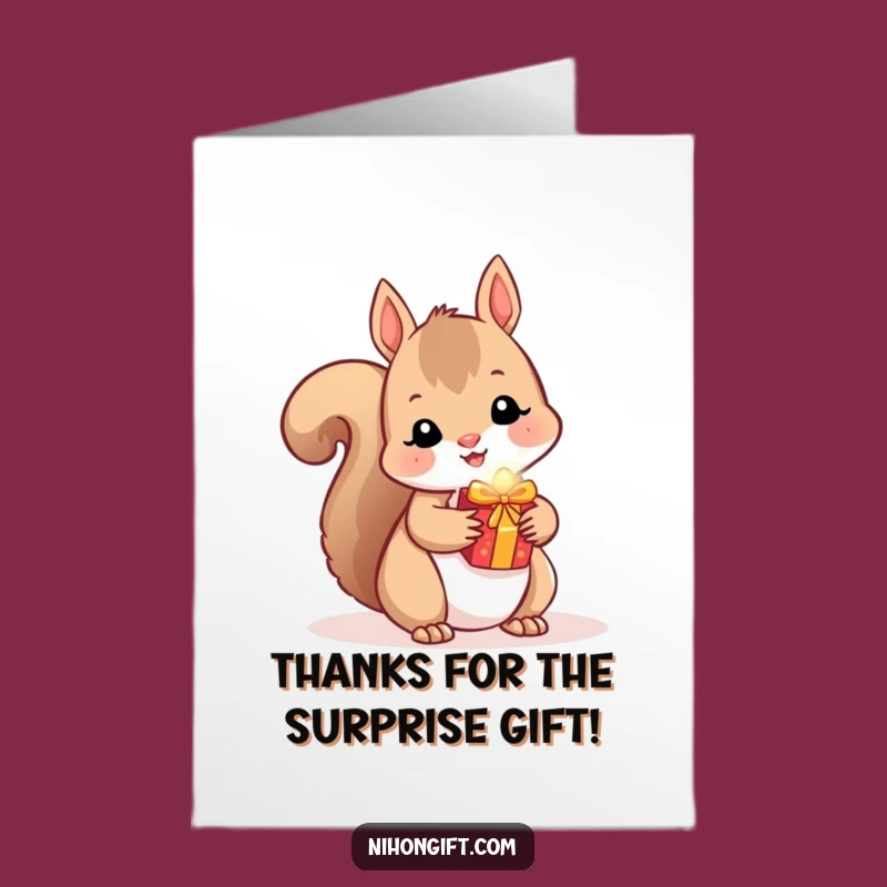 Free Printable Kawaii Squirrel Thank You Card - Funny Hidden Gift Downloadable