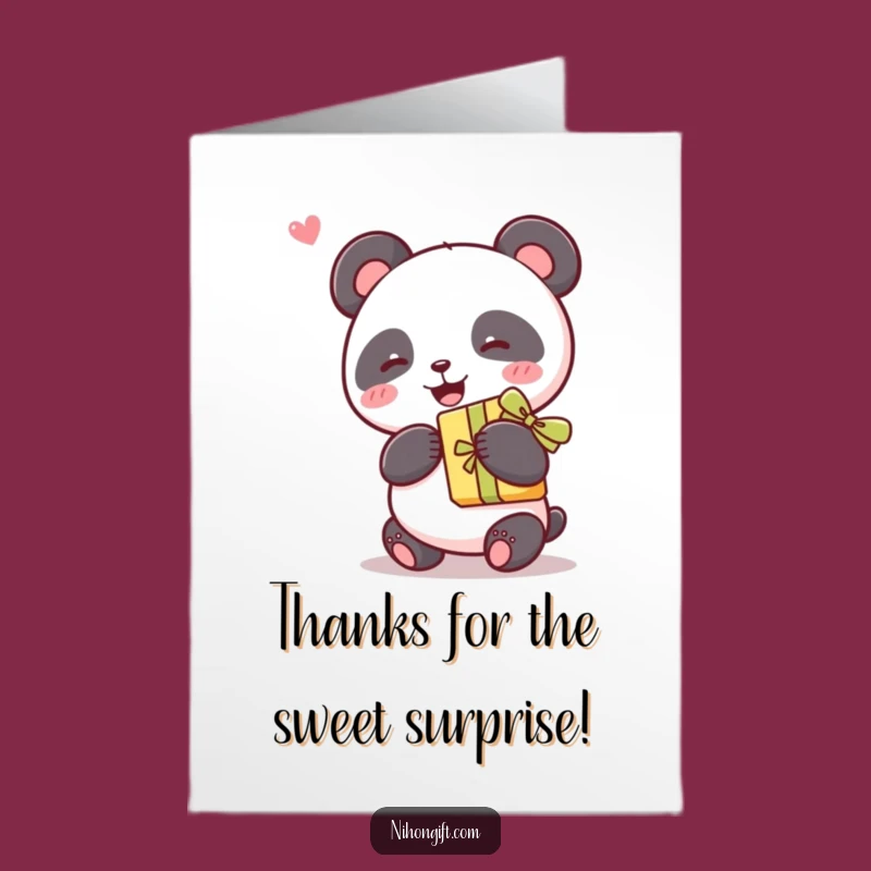 Free Printable Thank You Card: Kawaii Panda Gift - Funny Downloadable Gift