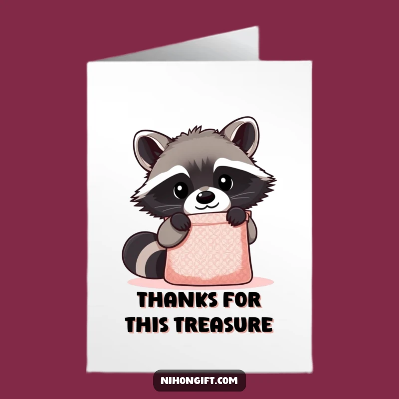 Free Printable Thank You Card: Raccoon's Curious Gift Bag Gratitude