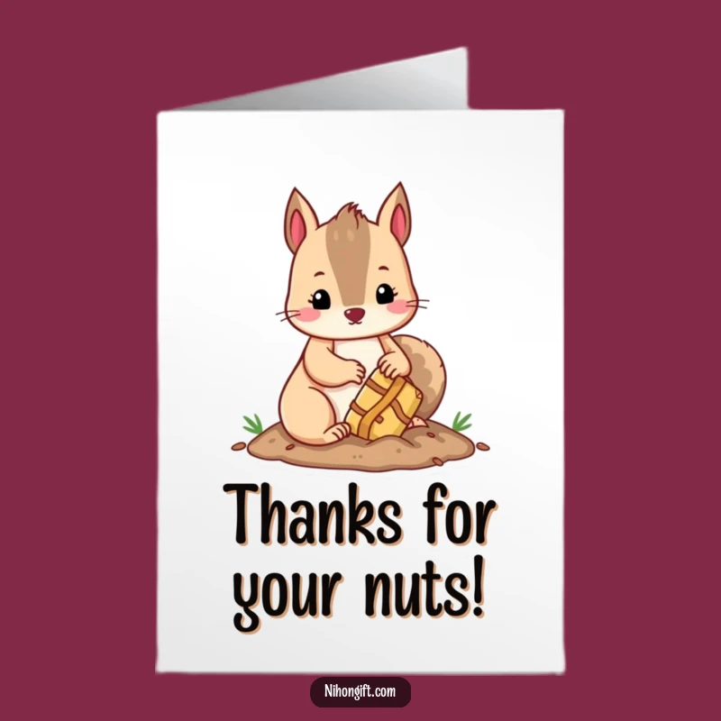 Free Printable Thank You Card: Squirrel's Gifted Thanks Funny Downloadable Note