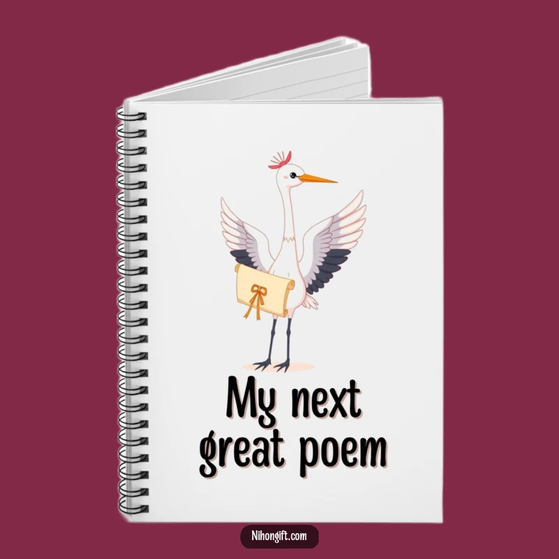 Crane Scroll Notebook: Capture Ideas with Elegant Bird Art
