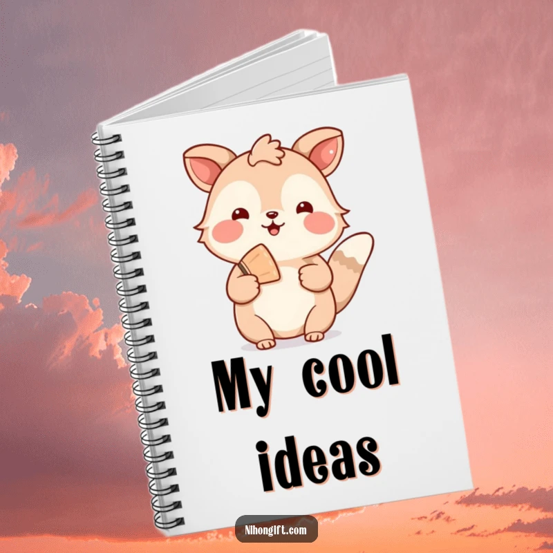 Funny notebook showcasing a welcoming animal holding a decorative fan, perfect for journaling warm thoughts.