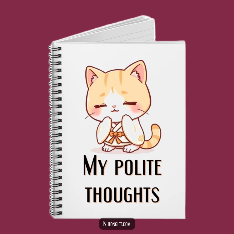 Funny Kawaii Cat Kimono Notebook: Record Thoughts with Polite Bows