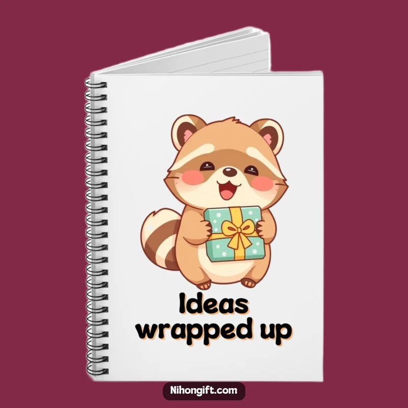 Funny Tanuki Gift Notebook - Journal Your Joyful Thoughts