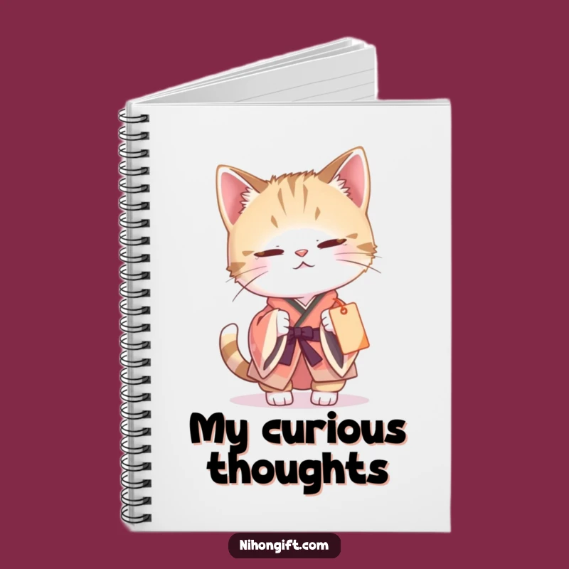 Funny Cat Kimono Notebook: Curious Batting, Gift Tag Fun, Perfect Funny Journal