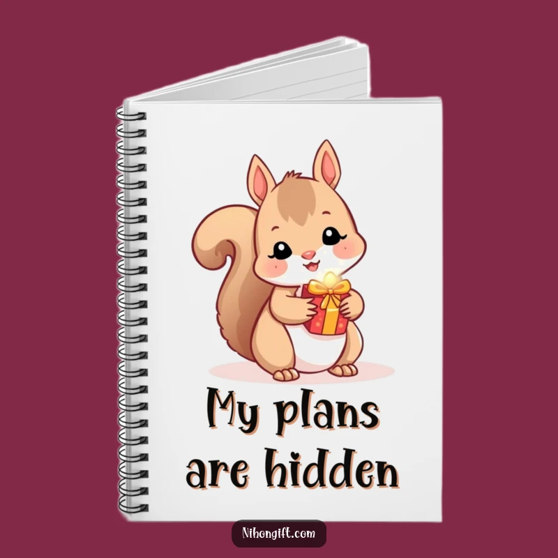 Funny Squirrel Notebook - Kawaii Critter Hides a Shiny Gift