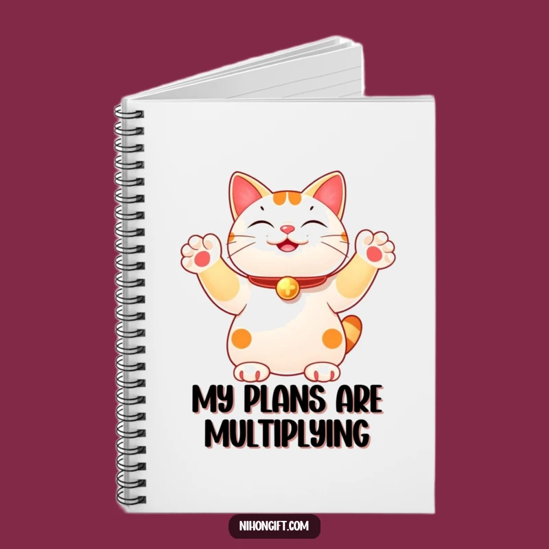 Funny Lucky Cat Notebook: Joyful Multi-Paw Wave for Notes, a Creative Gift