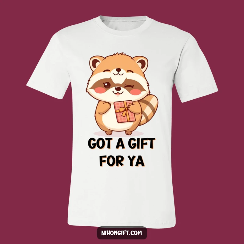 Funny Kawaii Tanuki T-Shirt: Wearable Joy with a Cheerful Wink Gift