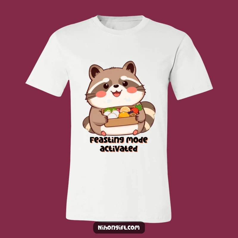 Funny Tanuki Bento T-Shirt - Happy Kawaii Character Tee, Great Gift