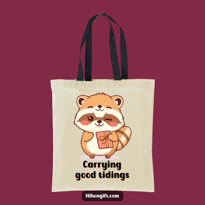 Funny Kawaii Tanuki Tote Bag: Carry Your Goods with a Cheerful Wink