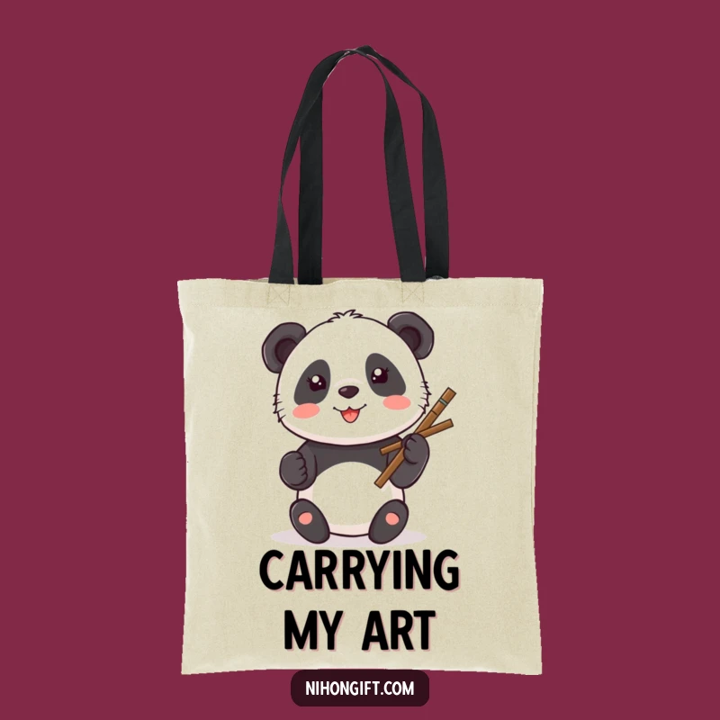 Funny Kawaii Panda Art Tote: Carry Your Style with This Artistic Bag!