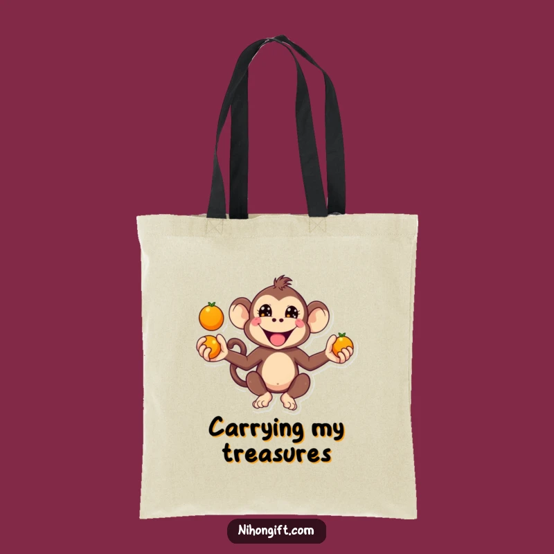 Funny Kawaii Monkey Juggling Tote: Carry Your Fun On the Go!