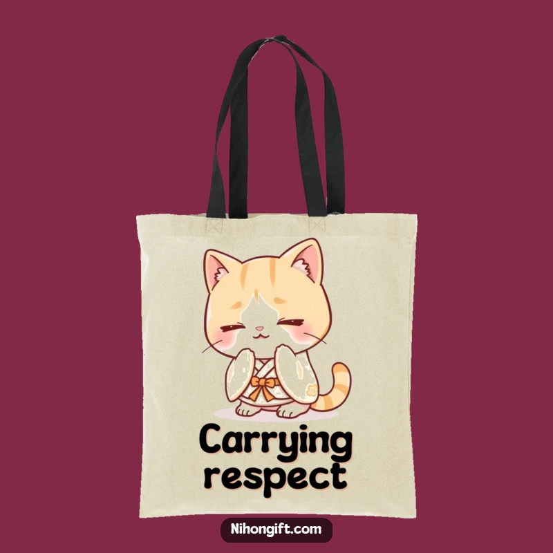 Funny Kawaii Cat Kimono Tote Bag: Carry Your Essentials with Grace