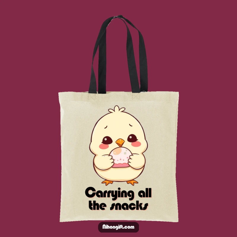 Funny Chubby Chick Mochi Tote Bag: Carry Your Essentials with Sweet Humor