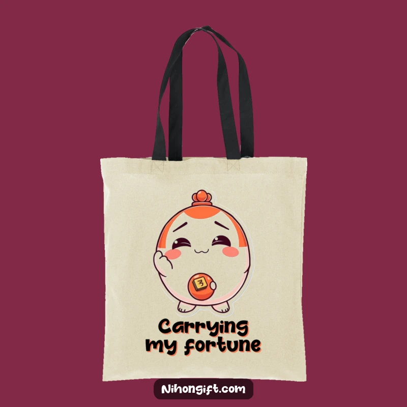 Funny! Stylish Daruma Doll Coin Tote Bag: Carry Luck & Laughs Everywhere