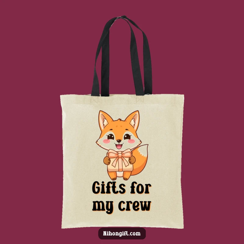 Funny Fox Tote Bag: Cheerful Grin, Gift Presenter, Perfect Funny Gift