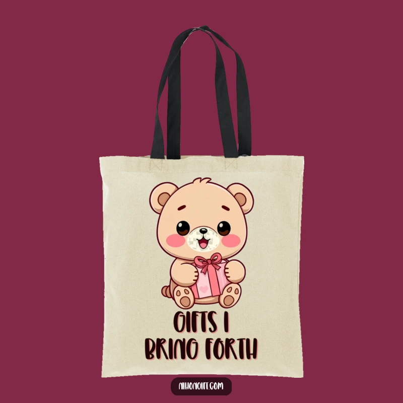Funny Kawaii Bear Tote Bag: Cute Gift Bear Bag, Ideal Present for Shoppers