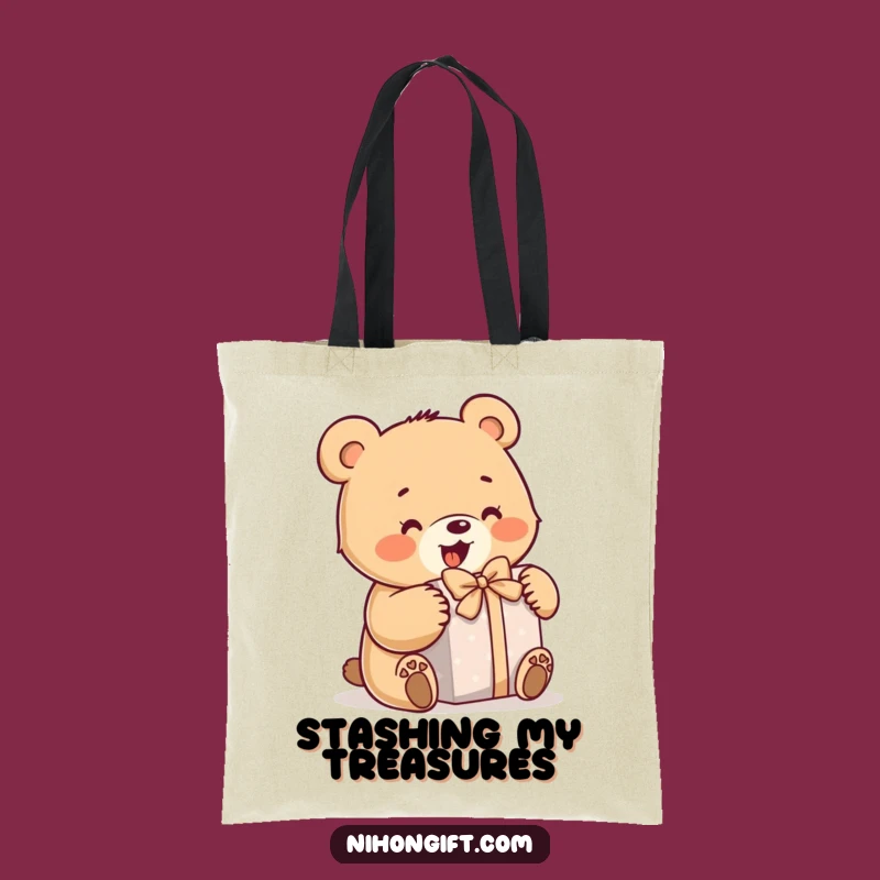 Funny Bear Tote Bag - Enthusiastic Surprise Carry-all, Great Gift